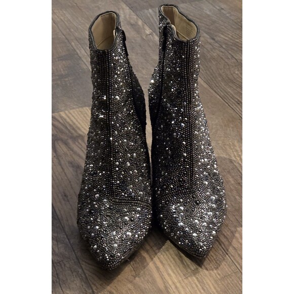 Betsey Johnson Shoes - Betsey Johnson Cady Crystal Pavé Booties block heel booties - Size 8